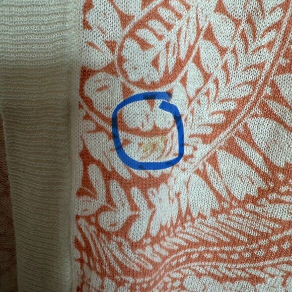 Talbots Cardigan Sweater Linen blend open front Paisley Size 1X - Picture 8 of 9
